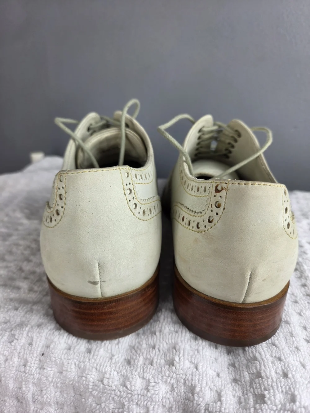 Cole Haan Cream Leather Wingtip Oxfords